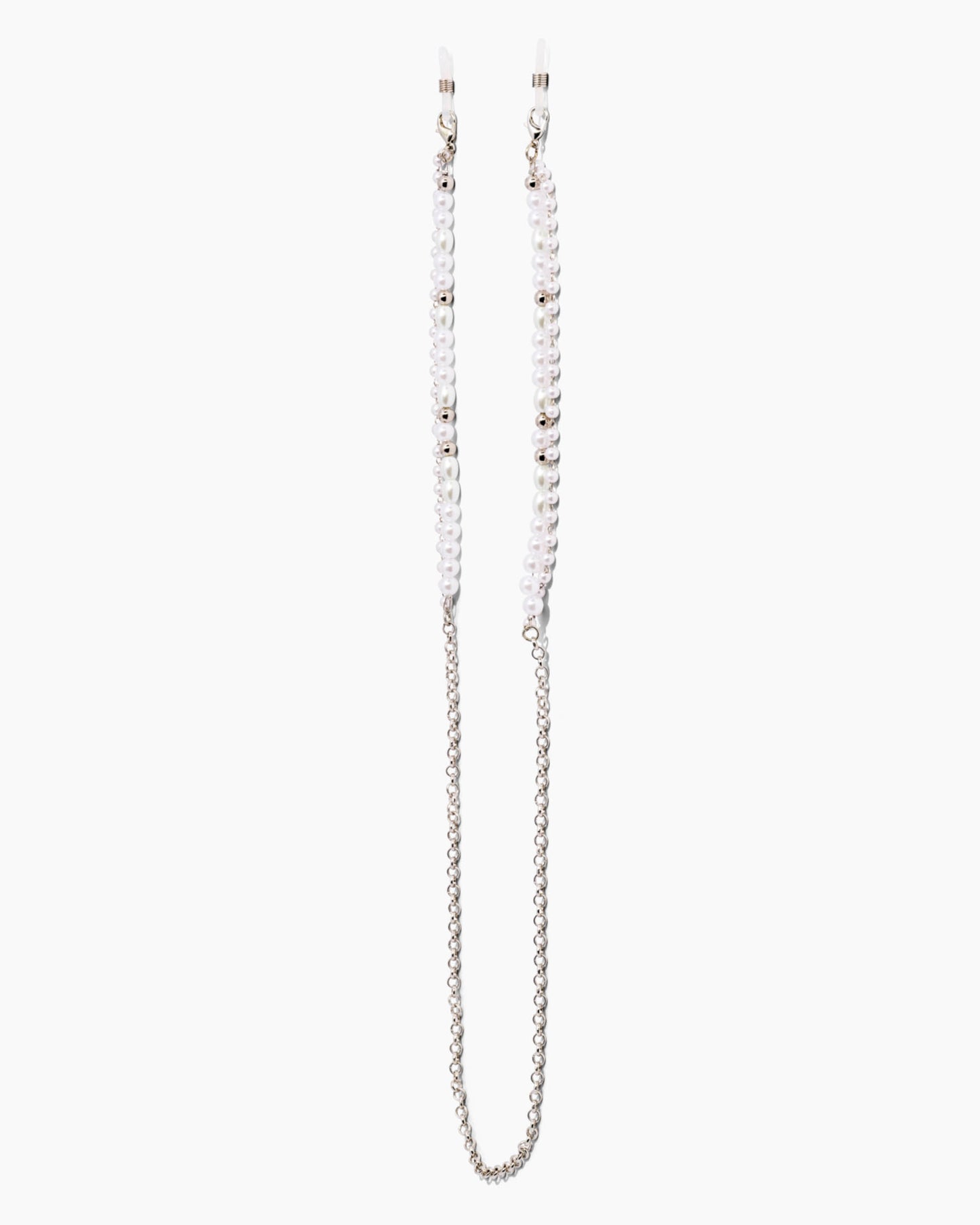 SZADE - sunglass chain ; silver / pearl